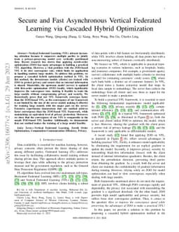 Secure and Fast Asynchronous Vertical Federated Learning via Cascaded
  Hybrid Optimization