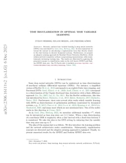 Time Regularization in Optimal Time Variable Learning
