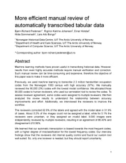More efficient manual review of automatically transcribed tabular data