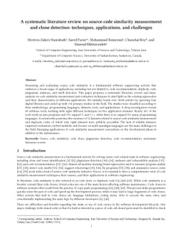 A systematic literature review on source code similarity measurement and
  clone detection: techniques, applications, and challenges