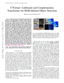 $\mathbf{C}^2$Former: Calibrated and Complementary Transformer for
  RGB-Infrared Object Detection