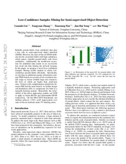 Low-Confidence Samples Mining for Semi-supervised Object Detection