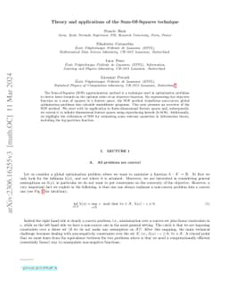 Theory and applications of the Sum-Of-Squares technique