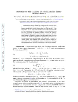 Frontiers to the learning of nonparametric hidden Markov models
