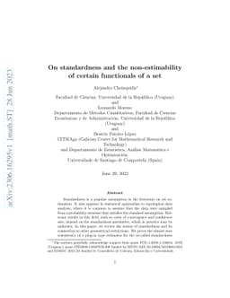 On standardness and the non-estimability of certain functionals of a set