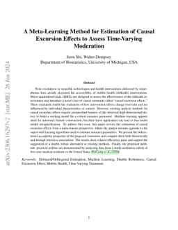 A Meta-Learning Method for Estimation of Causal Excursion Effects to
  Assess Time-Varying Moderation