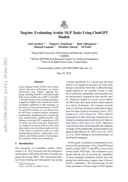Taqyim: Evaluating Arabic NLP Tasks Using ChatGPT Models