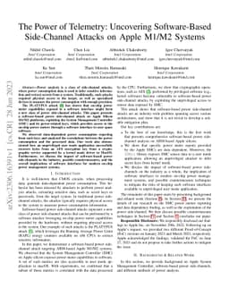 The Power of Telemetry: Uncovering Software-Based Side-Channel Attacks
  on Apple M1/M2 Systems