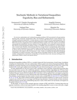 Stochastic Methods in Variational Inequalities: Ergodicity, Bias and
  Refinements