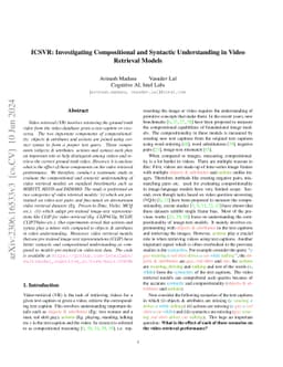 ICSVR: Investigating Compositional and Syntactic Understanding in Video
  Retrieval Models