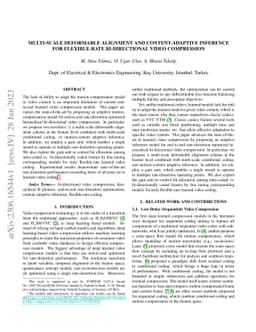 Multi-Scale Deformable Alignment and Content-Adaptive Inference for
  Flexible-Rate Bi-Directional Video Compression