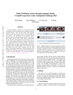 Palm: Predicting Actions through Language Models @ Ego4D Long-Term
  Action Anticipation Challenge 2023