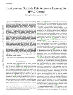 Laxity-Aware Scalable Reinforcement Learning for HVAC Control