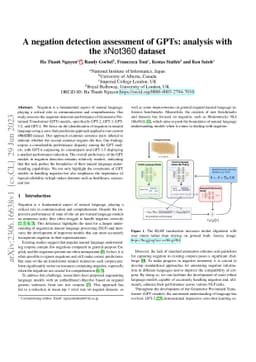 A negation detection assessment of GPTs: analysis with the xNot360
  dataset
