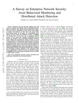 A Survey on Enterprise Network Security: Asset Behavioral Monitoring and
  Distributed Attack Detection