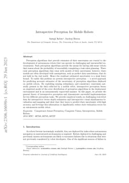 Introspective Perception for Mobile Robots