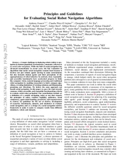Principles and Guidelines for Evaluating Social Robot Navigation
  Algorithms