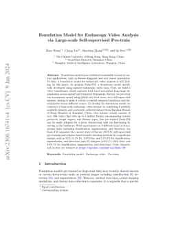 Foundation Model for Endoscopy Video Analysis via Large-scale
  Self-supervised Pre-train