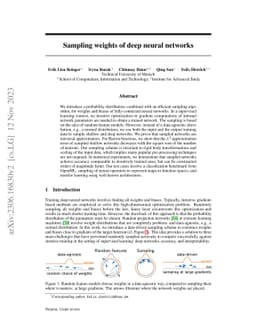 Sampling weights of deep neural networks