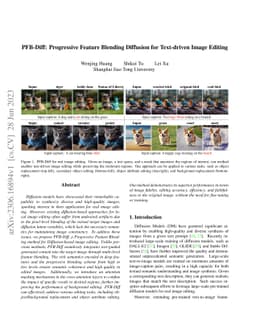 PFB-Diff: Progressive Feature Blending Diffusion for Text-driven Image
  Editing