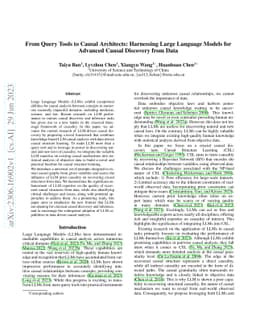 From Query Tools to Causal Architects: Harnessing Large Language Models
  for Advanced Causal Discovery from Data