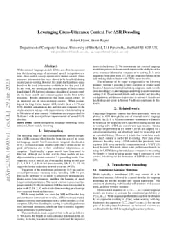 Leveraging Cross-Utterance Context For ASR Decoding