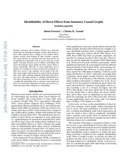 Identifiability of Direct Effects from Summary Causal Graphs
