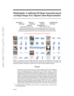 Michelangelo: Conditional 3D Shape Generation based on Shape-Image-Text
  Aligned Latent Representation