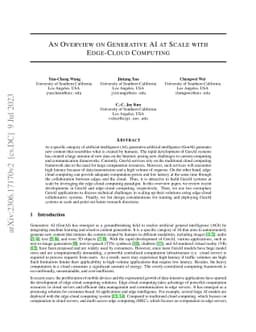 An Overview on Generative AI at Scale with Edge-Cloud Computing