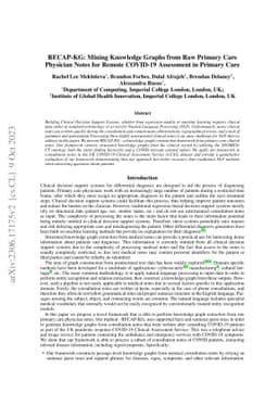 RECAP-KG: Mining Knowledge Graphs from Raw GP Notes for Remote COVID-19
  Assessment in Primary Care