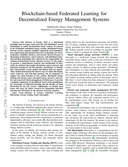 Blockchain-based Federated Learning for Decentralized Energy Management
  Systems