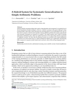 A Hybrid System for Systematic Generalization in Simple Arithmetic
  Problems