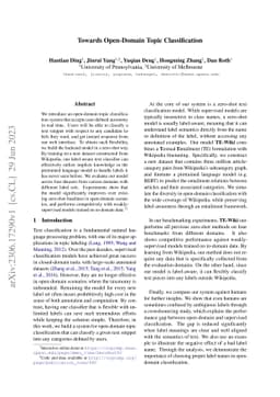 Towards Open-Domain Topic Classification