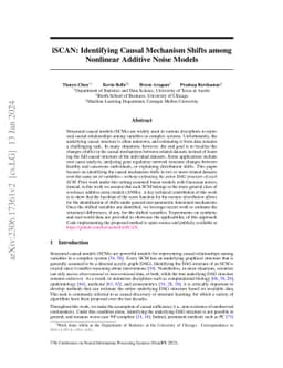 iSCAN: Identifying Causal Mechanism Shifts among Nonlinear Additive
  Noise Models