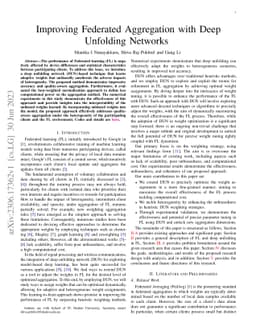 Improving Federated Aggregation with Deep Unfolding Networks