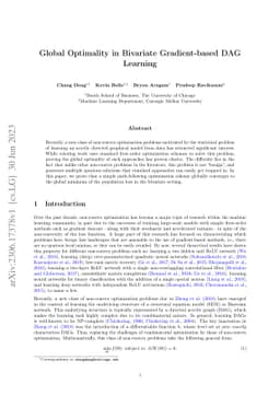 Global Optimality in Bivariate Gradient-based DAG Learning