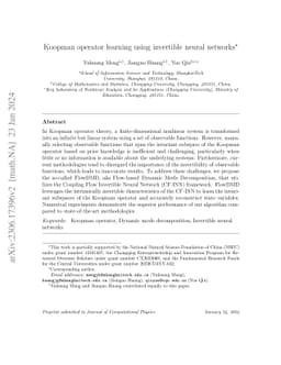Koopman operator learning using invertible neural networks