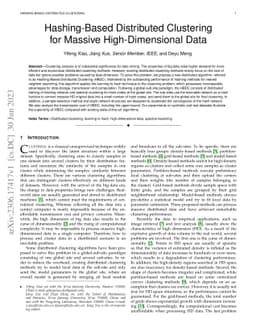 Hashing-Based Distributed Clustering for Massive High-Dimensional Data