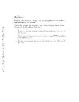 Correct Like Humans: Progressive Learning Framework for Chinese Text
  Error Correction