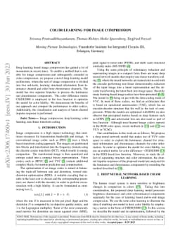 Color Learning for Image Compression