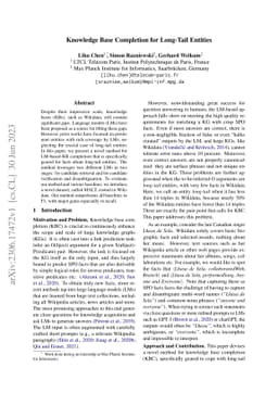 Knowledge Base Completion for Long-Tail Entities