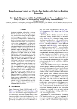 Large Language Models are Effective Text Rankers with Pairwise Ranking
  Prompting