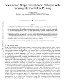 Miniaturized Graph Convolutional Networks with Topologically Consistent
  Pruning