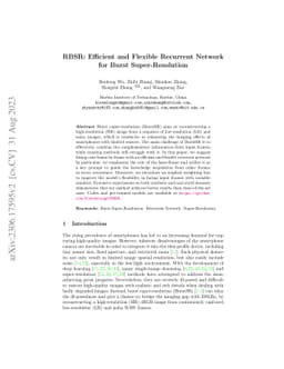 RBSR: Efficient and Flexible Recurrent Network for Burst
  Super-Resolution