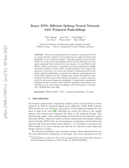 Razor SNN: Efficient Spiking Neural Network with Temporal Embeddings
