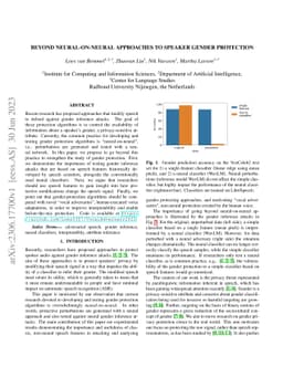 Beyond Neural-on-Neural Approaches to Speaker Gender Protection