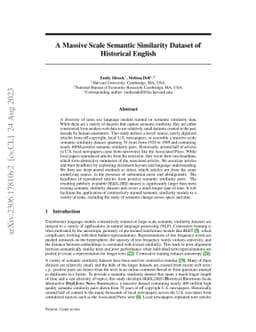 A Massive Scale Semantic Similarity Dataset of Historical English