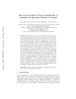 Inter-case Predictive Process Monitoring: A candidate for Quantum
  Machine Learning?