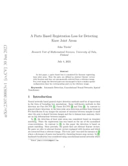 A Parts Based Registration Loss for Detecting Knee Joint Areas