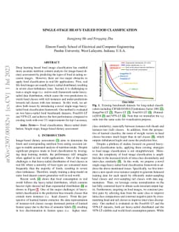 Single-Stage Heavy-Tailed Food Classification